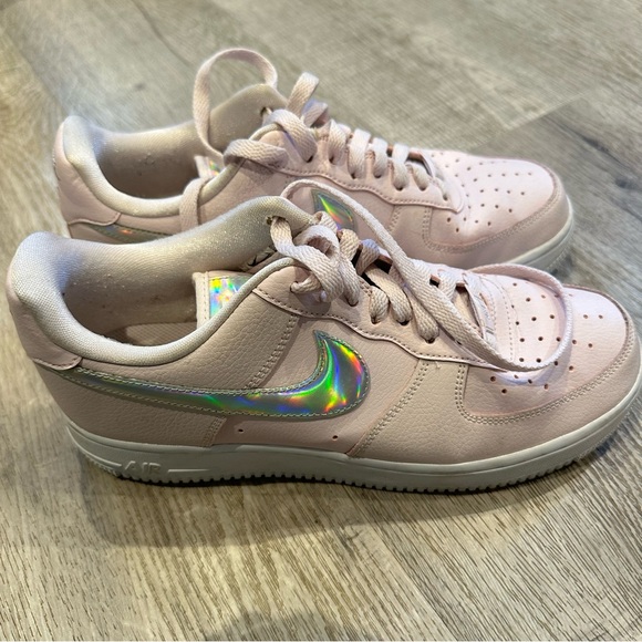 Nike Air Force 1 low pink  iridescent AF1 size 9 - Picture 4 of 10